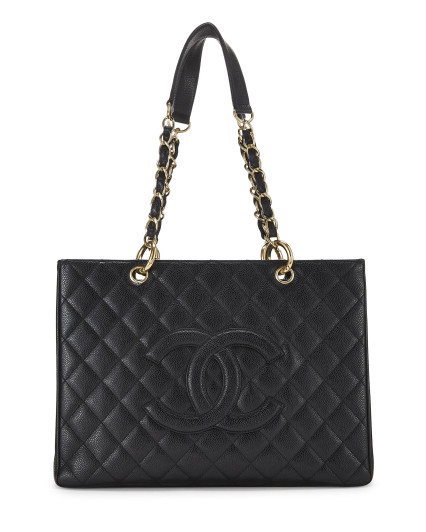 CHANEL BLACK QUILTED CAVIAR...