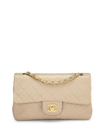CHANEL BEIGE LAMBSKIN...
