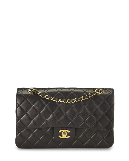 BLACK QUILTED LAMBSKIN...