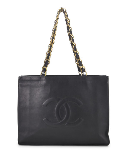 CHANEL BLACK LAMBSKIN FLAT...