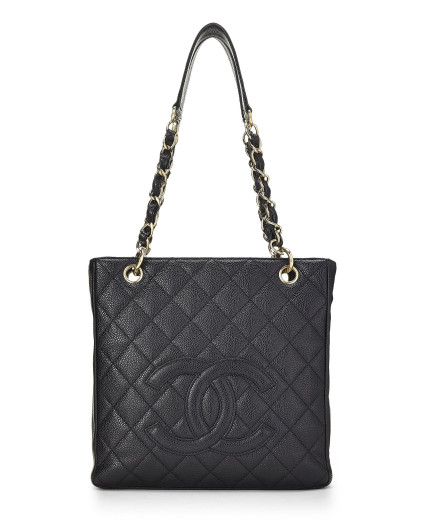 CHANEL BLACK QUILTED CAVIAR...