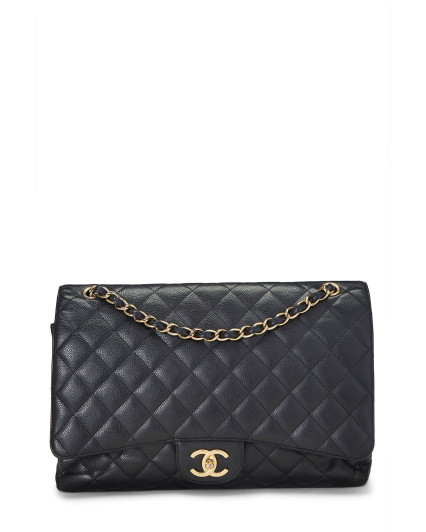 CHANEL BLACK QUILTED CAVIAR...