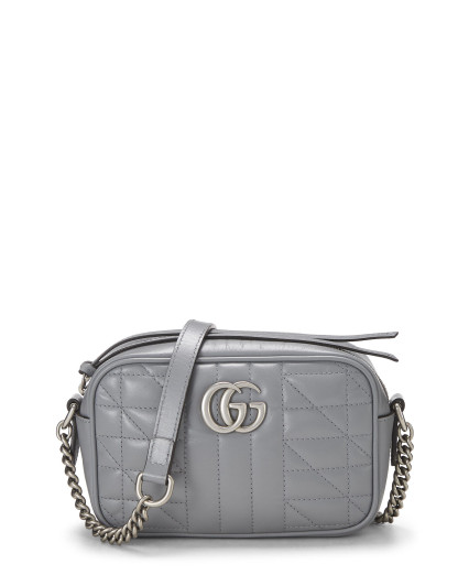 GUCCI GREY LEATHER GG...