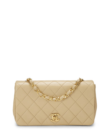 CHANEL BEIGE LAMBSKIN FULL...